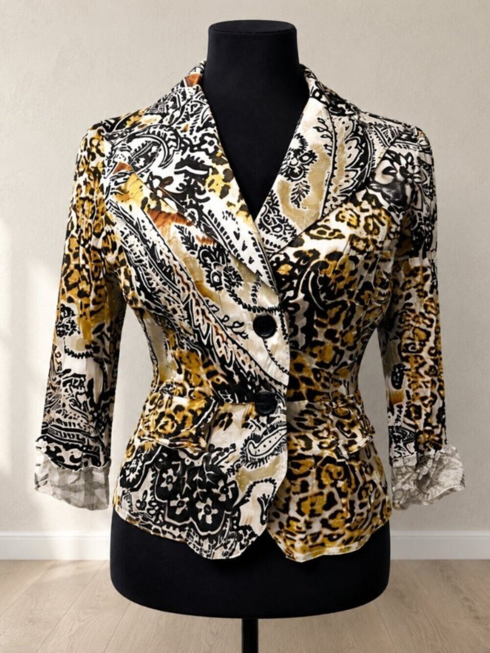Alberto Makali Art To Wear 8 Animal Print Paisley Jacket Blazer